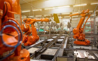 Robots on an assembly line